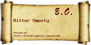 Bitter Ompoly névjegykártya